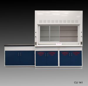 Front view of 6' Fume Hood that comes with 9' of flammable and standard cabinets.