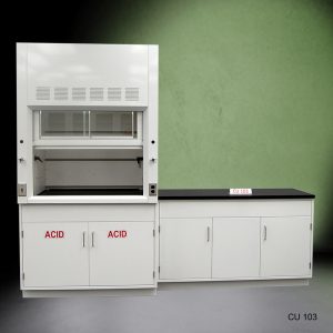 Alternative Front View 4' Fisher American Fume Hood w/ 5' Cabinets