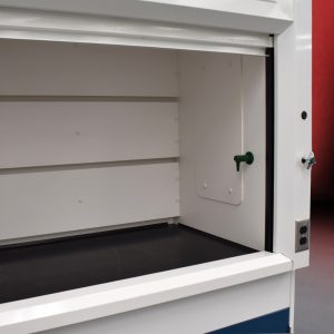 Inside view of 4' Fisher American Fume Hood with 4' Cabinets