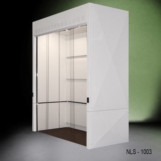 right side view of 10′ x 4' x 10' Fisher American Walk-In Fume Hood Exhaust