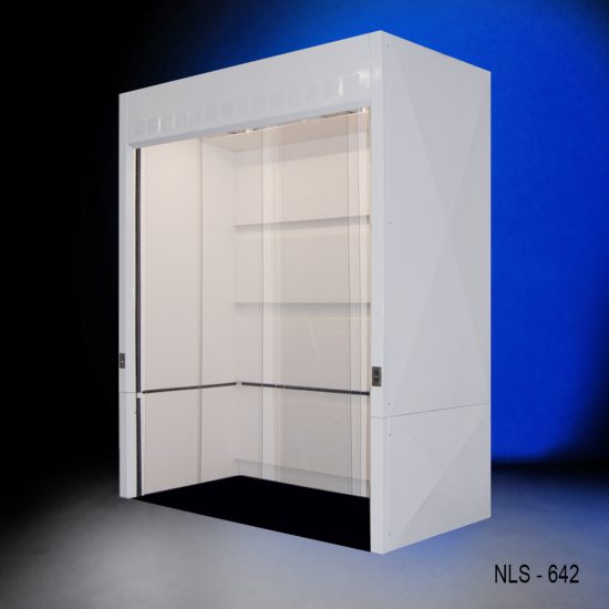 Full wide right corner 6′ x 4' x 10' Fisher American Walk-In Fume Hood