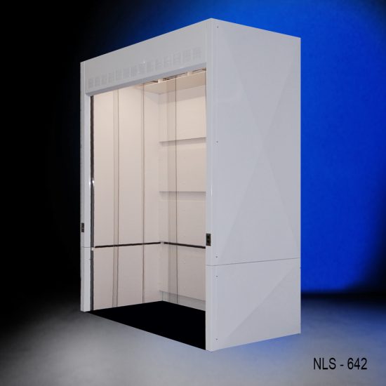 Full right corner 6′ x 4' x 10' Fisher American Walk-In Fume Hood