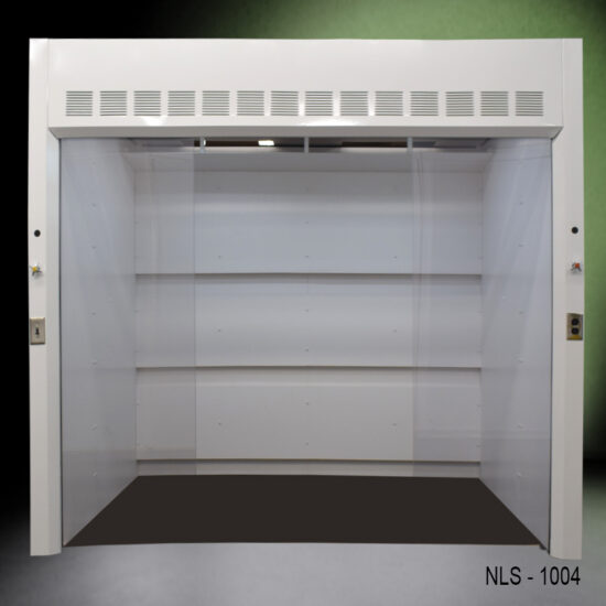 Open Front View 10′ x 6' Fisher American Walk-In Fume Hood (Deep Work Area)