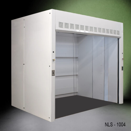 Side hood view 10′ x 6' Fisher American Walk-In Fume Hood (Deep Work Area)