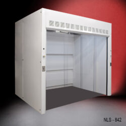 Wider Left side View 8′ x 6' Fisher American Walk-In Fume Hood (Deep Work Area)