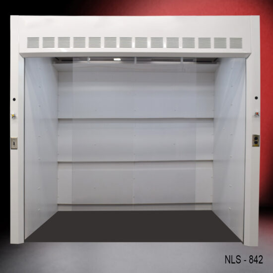 Front View 8′ x 6' Fisher American Walk-In Fume Hood (Deep Work Area)