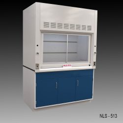 5' x 4' Fisher American Fume Hood w/ Blue General Storage Cabinet