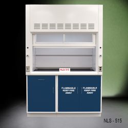 5' x 4' Fisher American Fume Hood w/ Blue Flammable Storage